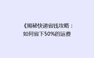 《揭秘快递省钱攻略:如何省下50%的运费,还能快速送达?》