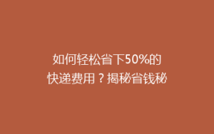 如何轻松省下50%的快递费用?揭秘省钱秘籍,让你寄快递不再心疼钱袋!
