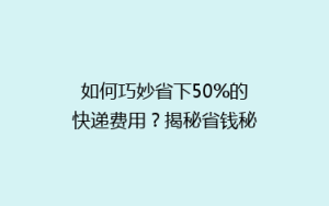 如何巧妙省下50%的快递费用?揭秘省钱秘籍,告别高价快递时代!