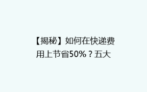 【揭秘】如何在快递费用上节省50%?五大省钱攻略,告别高价快递!