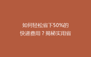 如何轻松省下50%的快递费用?揭秘实用省钱技巧,告别高价快递时代!