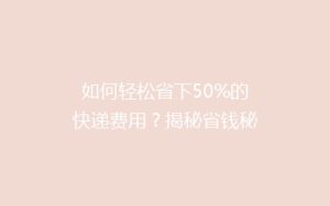 如何轻松省下50%的快递费用?揭秘省钱秘籍,让你的寄件不再负担重!
