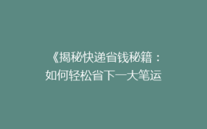 《揭秘快递省钱秘籍:如何轻松省下一大笔运费?》