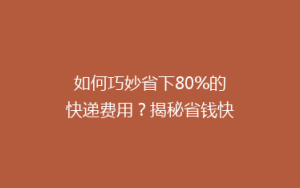 如何巧妙省下80%的快递费用?揭秘省钱快递攻略