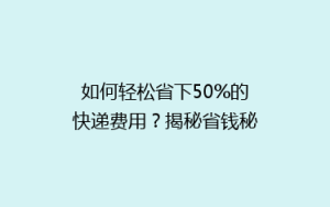 如何轻松省下50%的快递费用?揭秘省钱秘籍,让你快递无忧