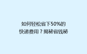 如何轻松省下50%的快递费用?揭秘省钱秘籍,让你邮费不再贵